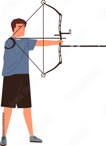 Disabled Athlete Archer Cartoon Illustration