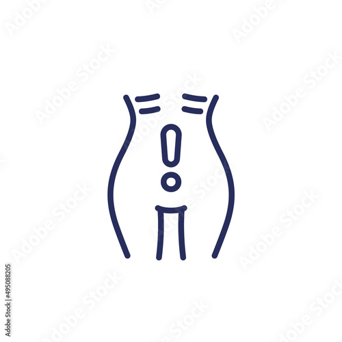anorexia line icon on white