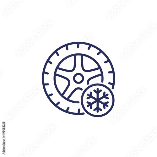 winter or snow tire line icon