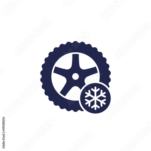 winter tires icon on white