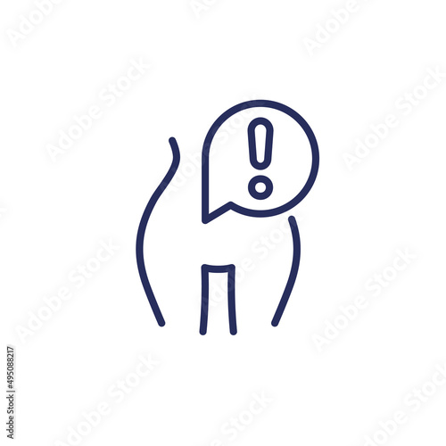 anorexia line icon, eating disorder
