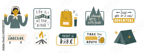 Collection of hiking handwritten quotes