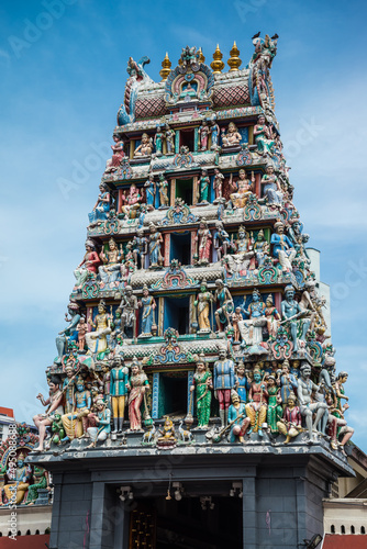 The Sri Mariamman Hindu Temple Chinatown in Singapore. Travel Asia religion building concept. photo