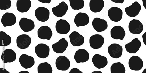 Seamless pattern with spots. Abstract creative stains background. Chaotically scattered spots print for textile or wallpaper. Flat vector template