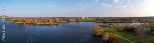 Best View of Caldecott Lake of England (Panoramic View of caldecotte lake) drone footage photo