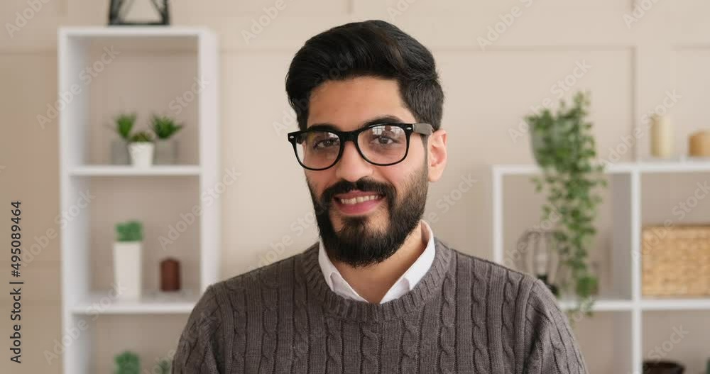 Portrait of man smiling at home Portrait of man smiling at home