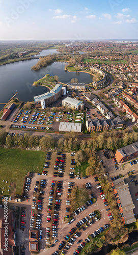 Best View of Caldecott Lake of England (Panoramic View of caldecotte lake) drone footage photo