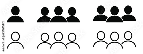 User  icon and people line icon, team icon, group icon, outline and solid vector illustration, linear pictogram isolated.