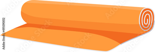 Rolled Yoga Mat Cartoon Illustration