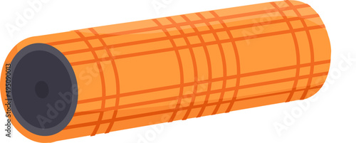 Grid Foam Roller for Workout Cartoon Illustration