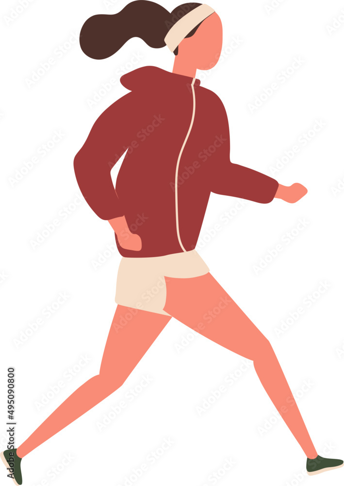 Woman Running Cartoon Illustration Woman Running Cartoon Illustration