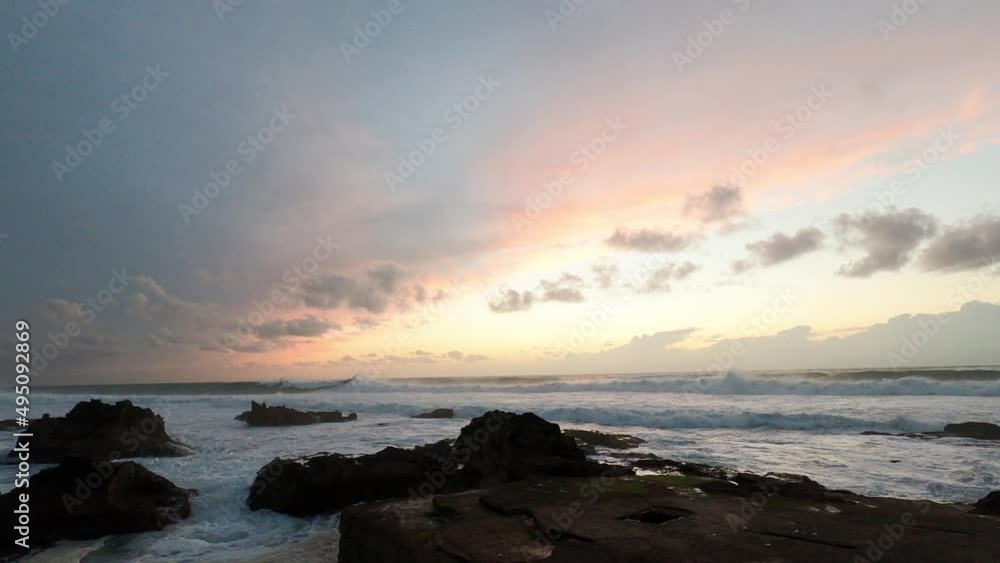 time lapse the ocean and waves at sunset time lapse the ocean and waves at sunset