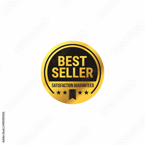 best seller satisfaction guaranteed business round icon for product logo design