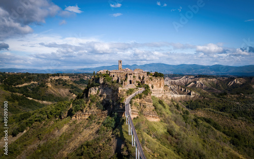 Фотография Small historical town Civita di Bagnoregio from above