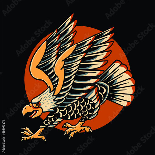 eagle tattoo vector design