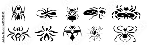 A set of 10 spiders in the form of a tattoo.