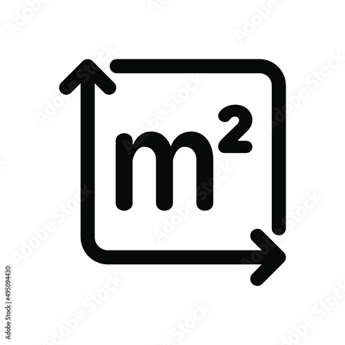 "Square metre" outline information icon