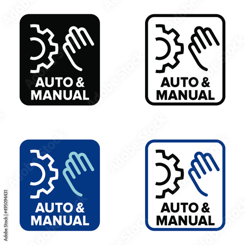 "Auto and Manual" vector information sign