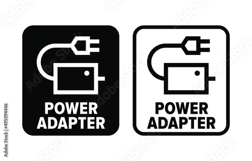 "Power Adapter" vector information sign