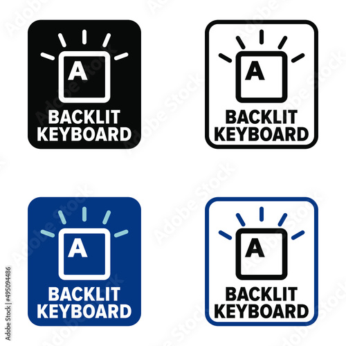 "Backlit keyboard" vector information sign
