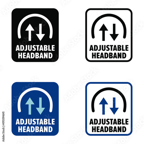 "Adjustable Headband" vector information sign