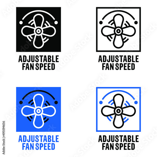"Adjustable Fan Speed" vector information sign