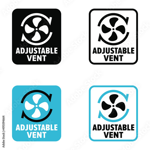 "Adjustable Vent" vector information sign