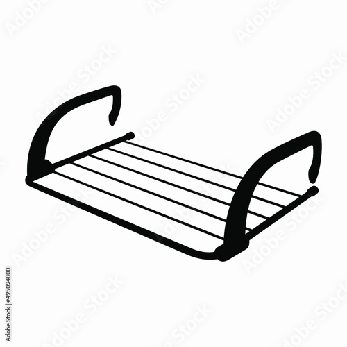 Portable foldable laundry drying rack on heating radiator and balcony