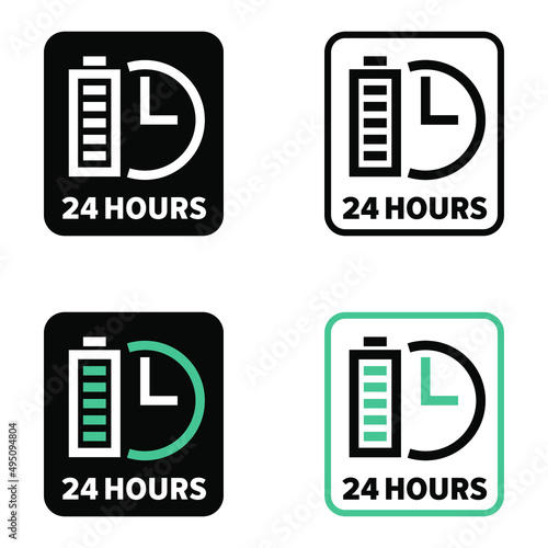 "24 Hours" vector information sign