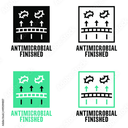 "Antimicrobial Finished" vector information sign