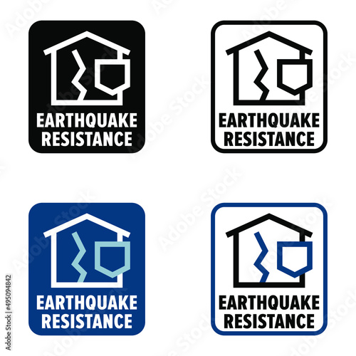 "Earthquake Resistance" vector information sign