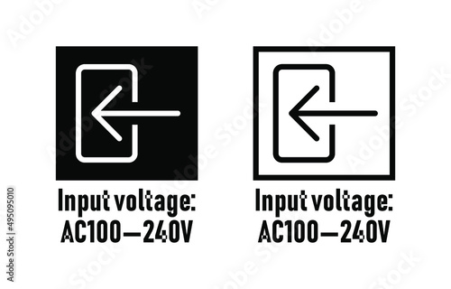 "Input Voltage" vector information sign