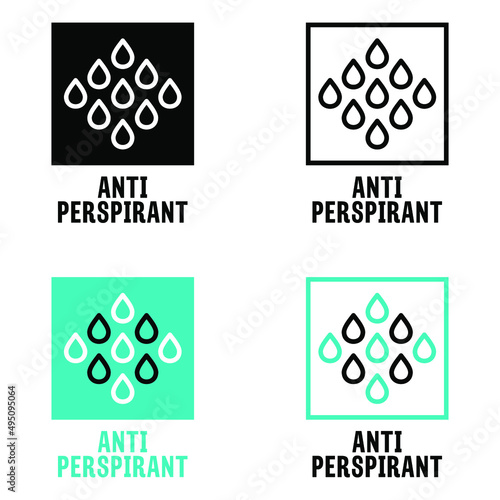 "Antiperspirant" property vector information sign