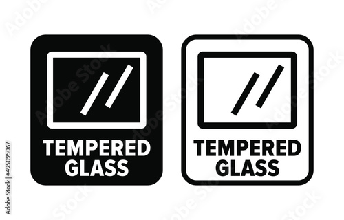"Tempered Glass" vector information sign