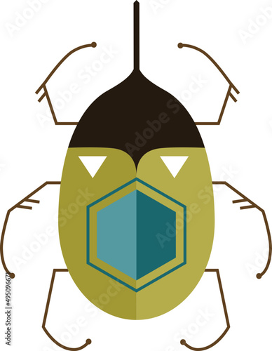 Funny Beetle Colored Illustration
