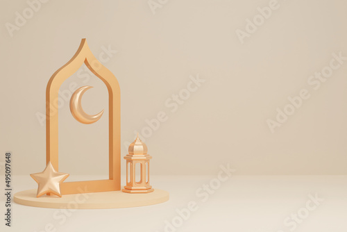 3d render of luxury ramadan decorations