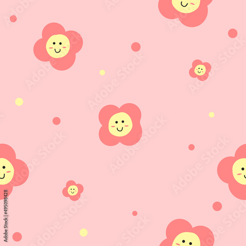 cute pink flower seamless for fabric pattern or digital paper