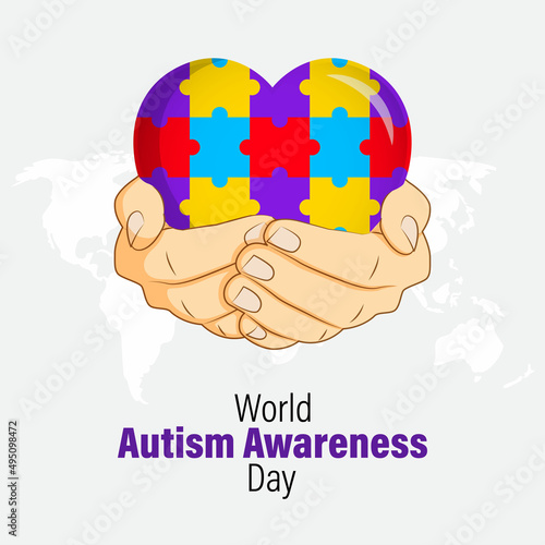 World autism awareness day vector illustration