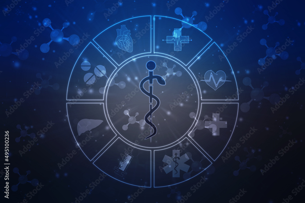 Abstract Medical and health care background, Medical Science concept