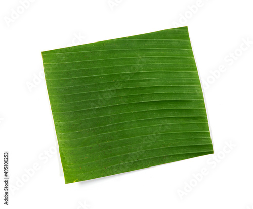 Banana leaf isolated on white background photo