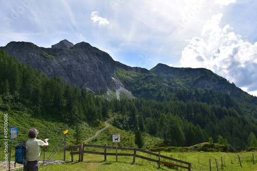 person in the mountains