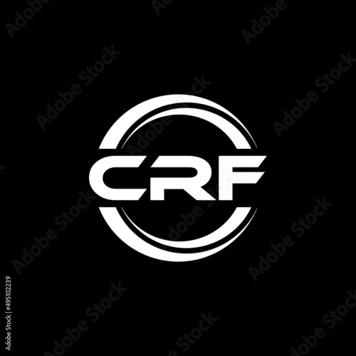 CRF letter logo design with black background in illustrator  vector logo modern alphabet font overlap style. calligraphy designs for logo  Poster  Invitation  etc.