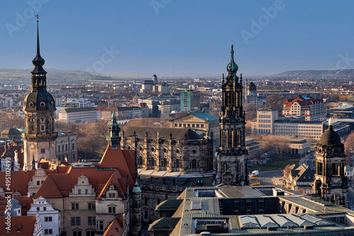Dresden, Blick von der Frauenkirche Richtung westen, Residenzschloss, Katholische Hofkirche, Sachsen, Deutschland < english> Dresden, View from Frauenkirche, Saxony, Germany