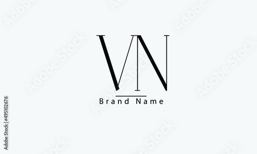 VN NV V N abstract vector logo monogram template photo