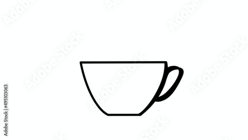 Doodle is a simple animation of a drop of coffee falling into a splashing cup. 2 d clip outline and line