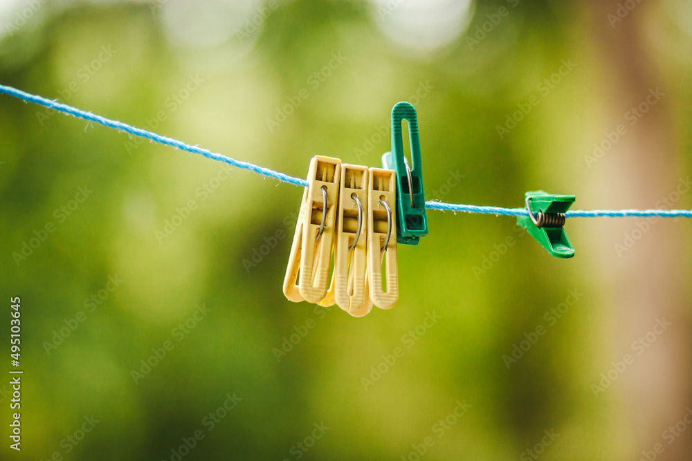 clothes peg on a rope clothes peg on a rope