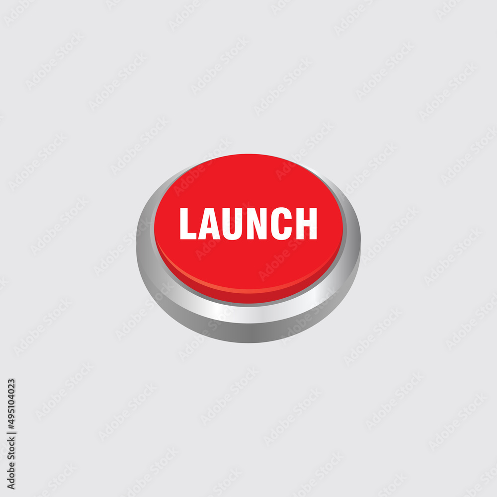 red launch button illustraton design, red push button with launch text vector red launch button illustraton design, red push button with launch text vector