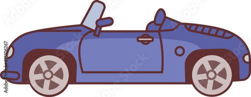 Cabriolet Car Colored Illustration