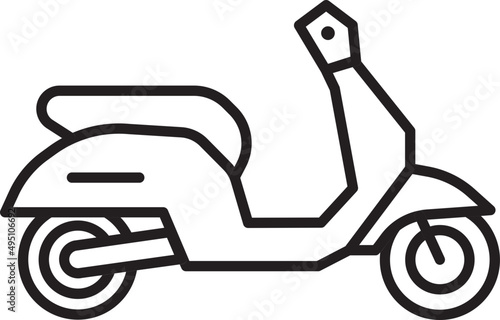 Motorcycle Icon Line Art Illustration