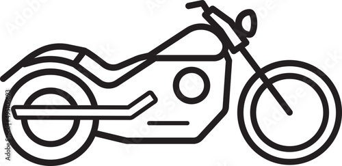Motorcycle Icon Line Art Illustration